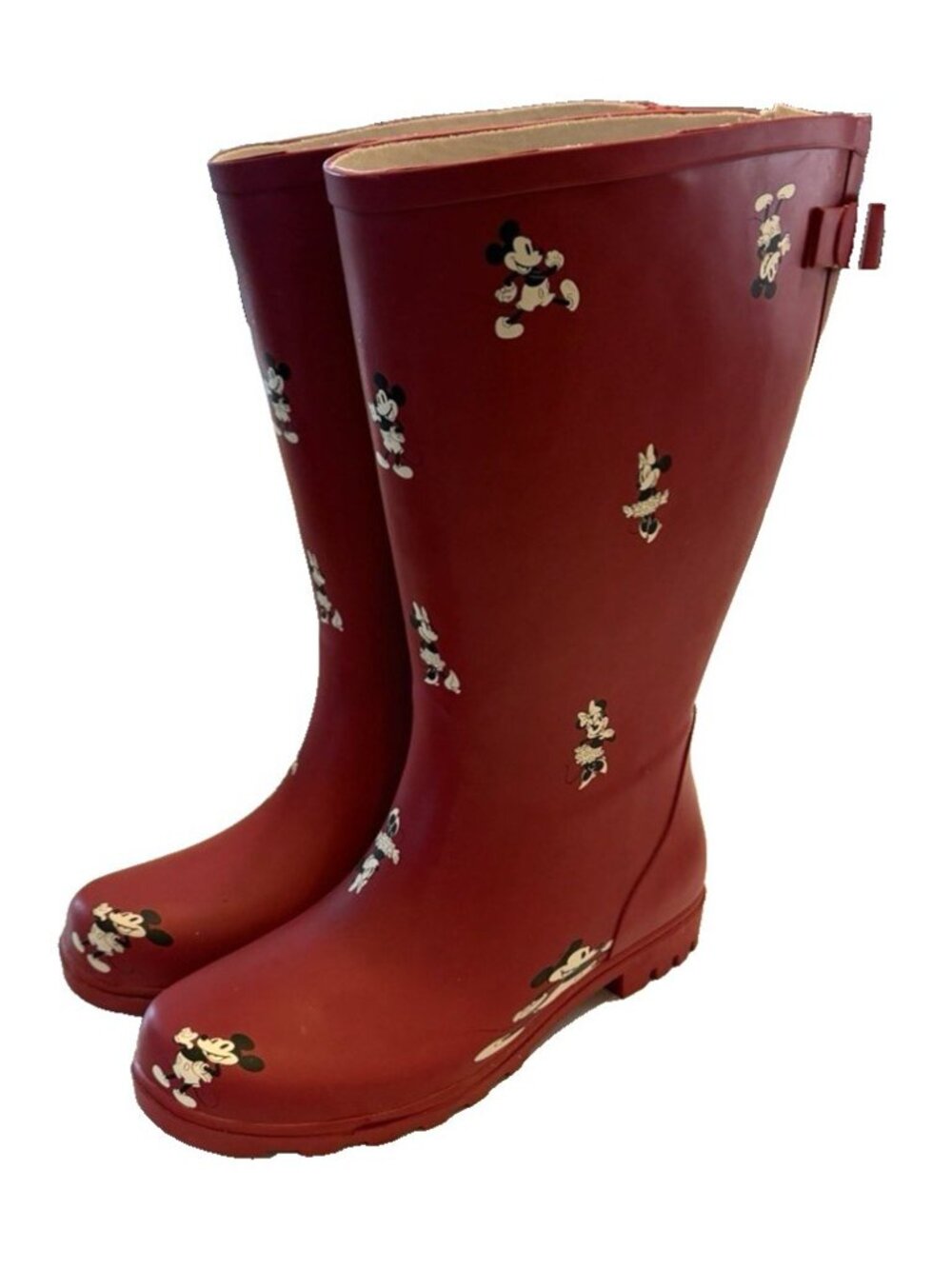 Torrid Disney Mickey Minnie Mouse Mid Calf Red Rainboots Rain Boots 11 WW